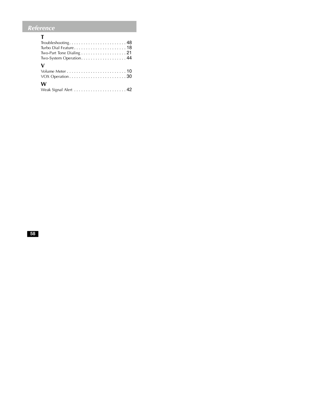 Motorola MicroTAC owner manual Reference 