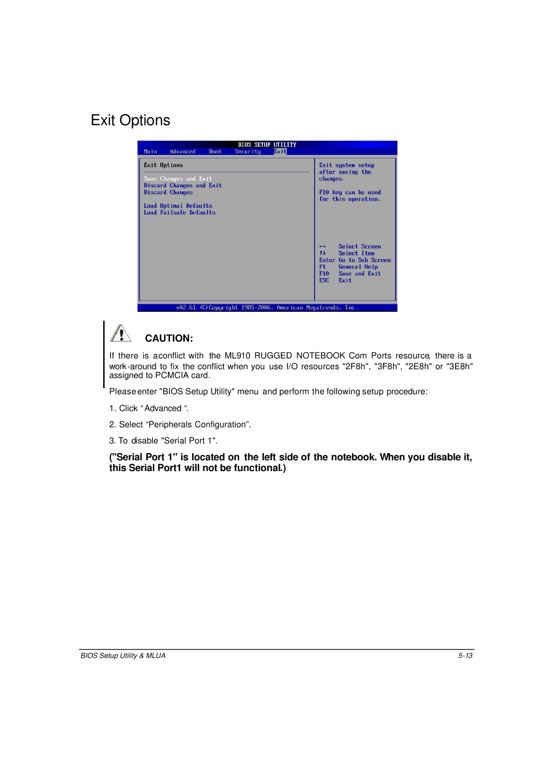 Motorola ML910 owner manual Exit Options 