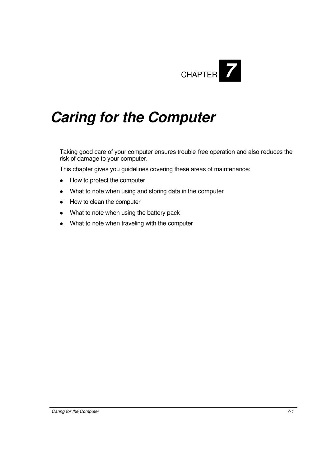 Motorola ML910 owner manual Caring for the Computer 