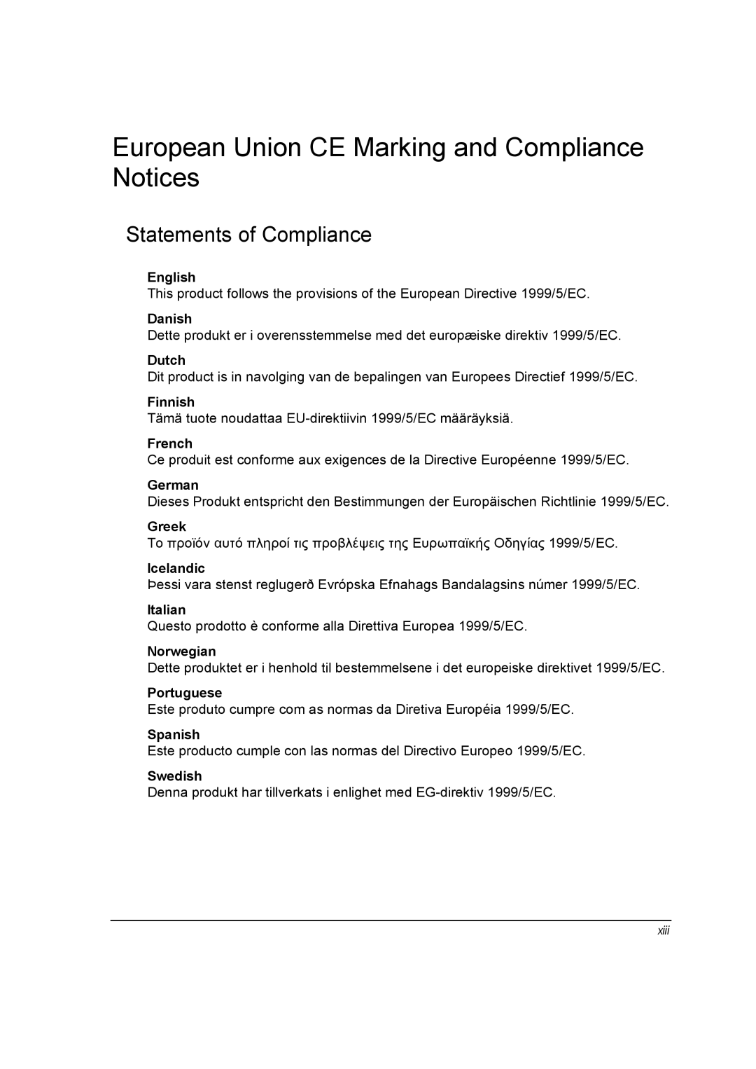 Motorola ML910 owner manual European Union CE Marking and Compliance Notices, Statements of Compliance 