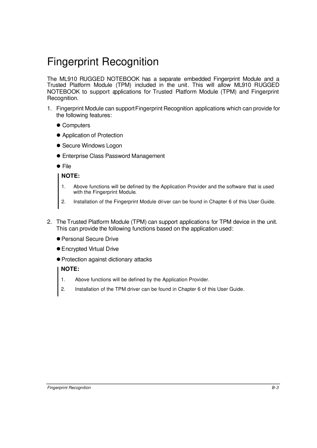 Motorola ML910 owner manual Fingerprint Recognition 