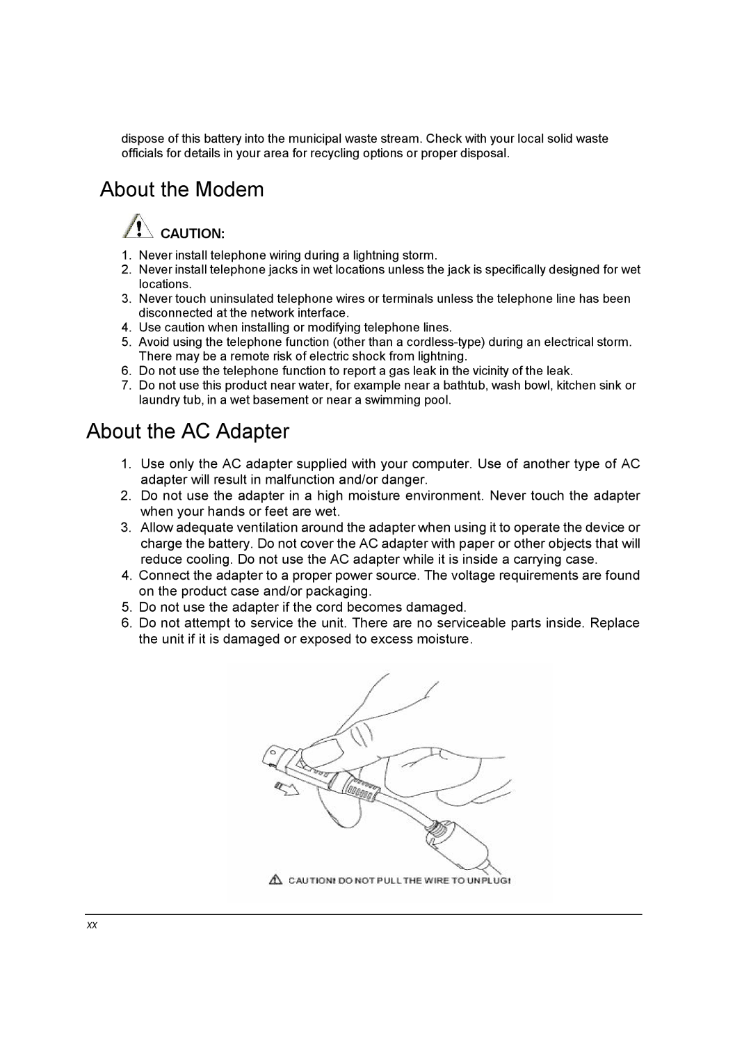 Motorola ML910 owner manual About the Modem, About the AC Adapter 