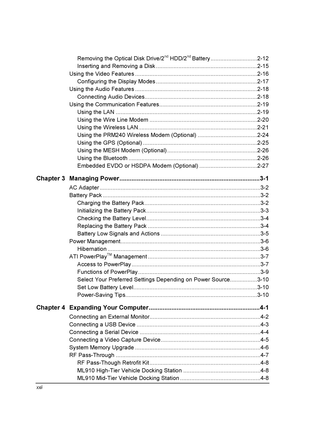 Motorola ML910 owner manual Managing Power 