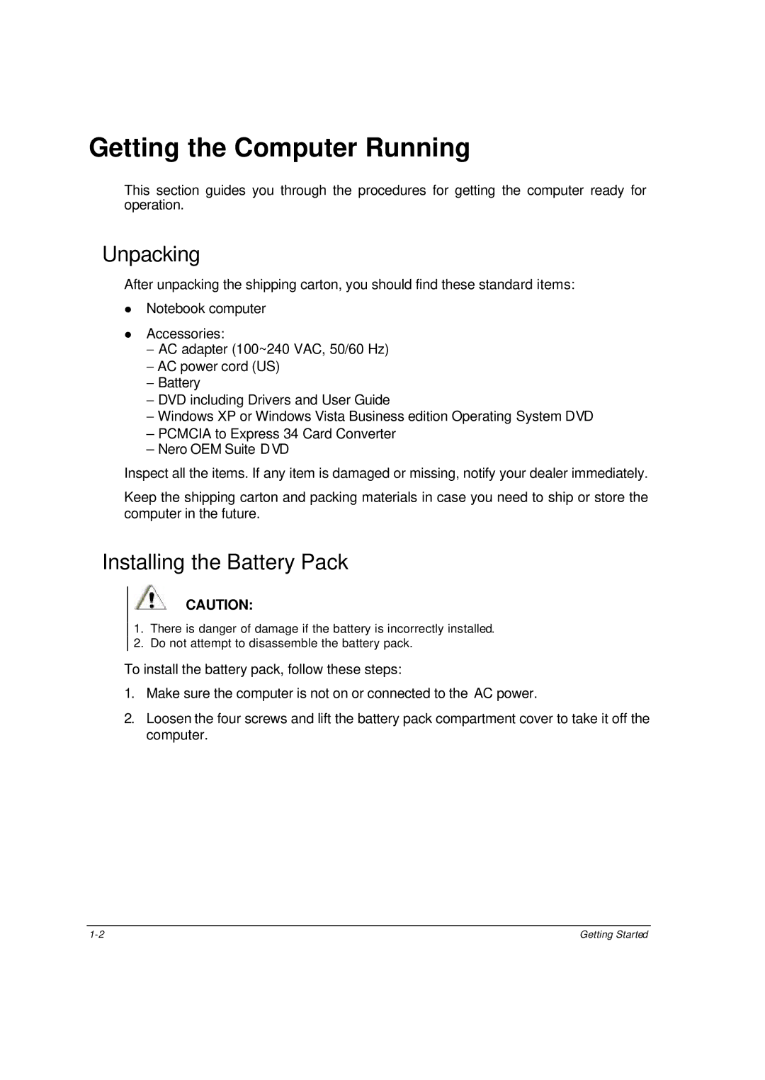 Motorola ML910 owner manual Unpacking, Installing the Battery Pack 