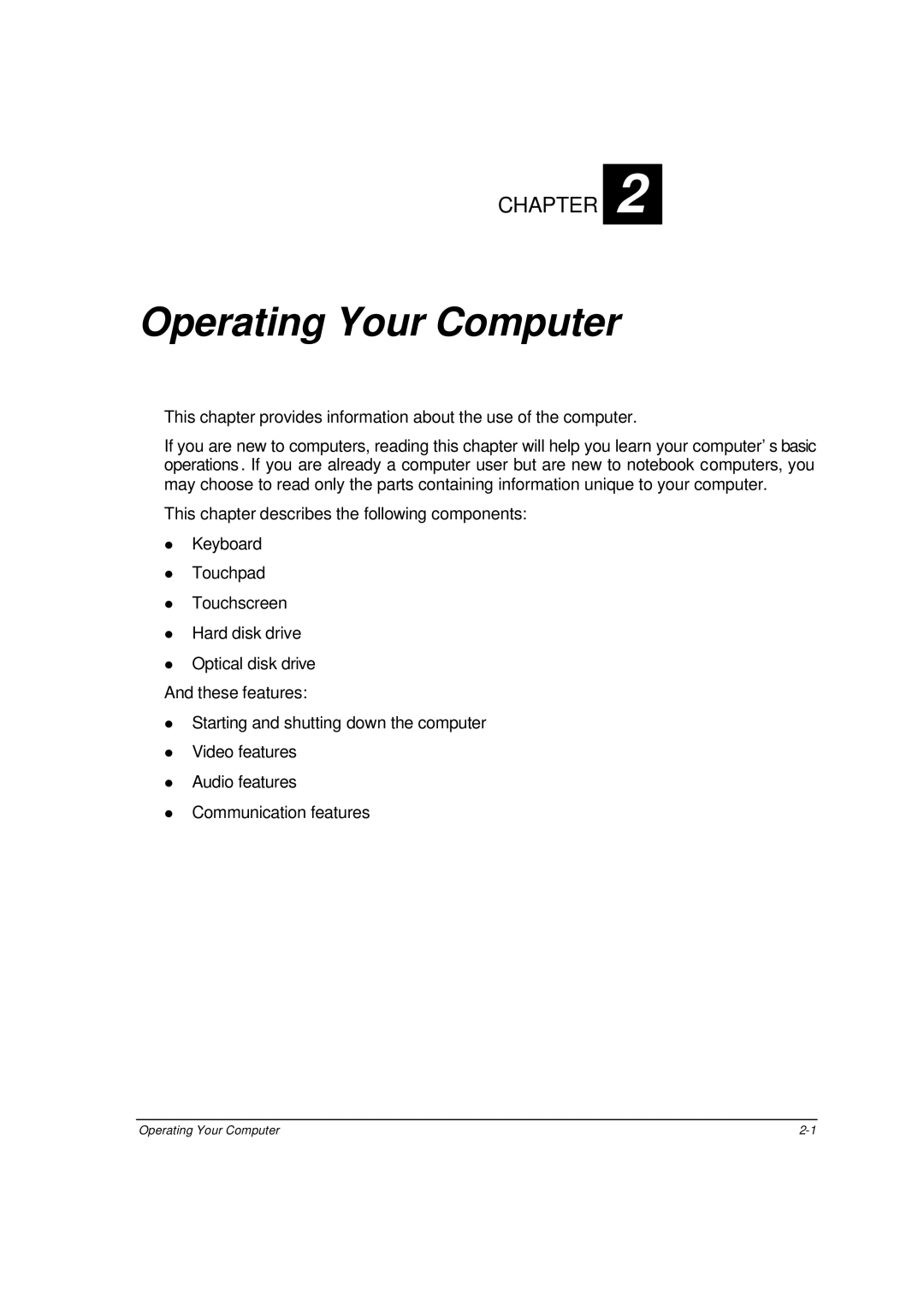 Motorola ML910 owner manual Operating Your Computer 