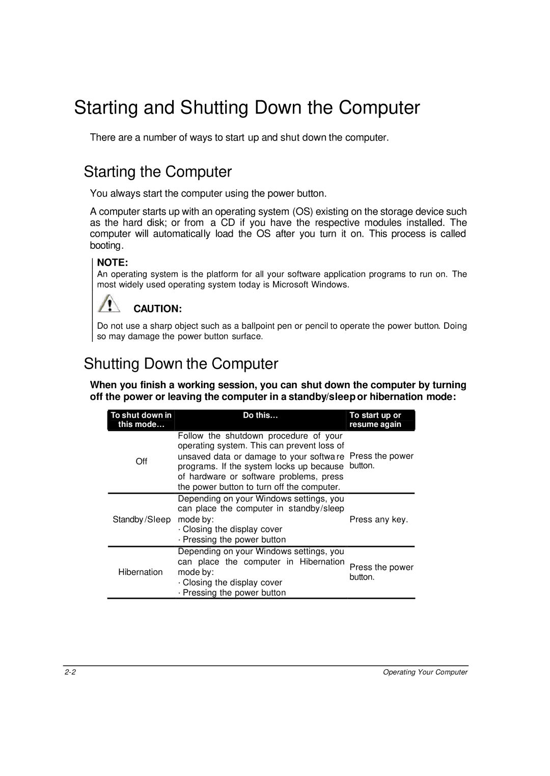 Motorola ML910 owner manual Starting and Shutting Down the Computer, Starting the Computer 