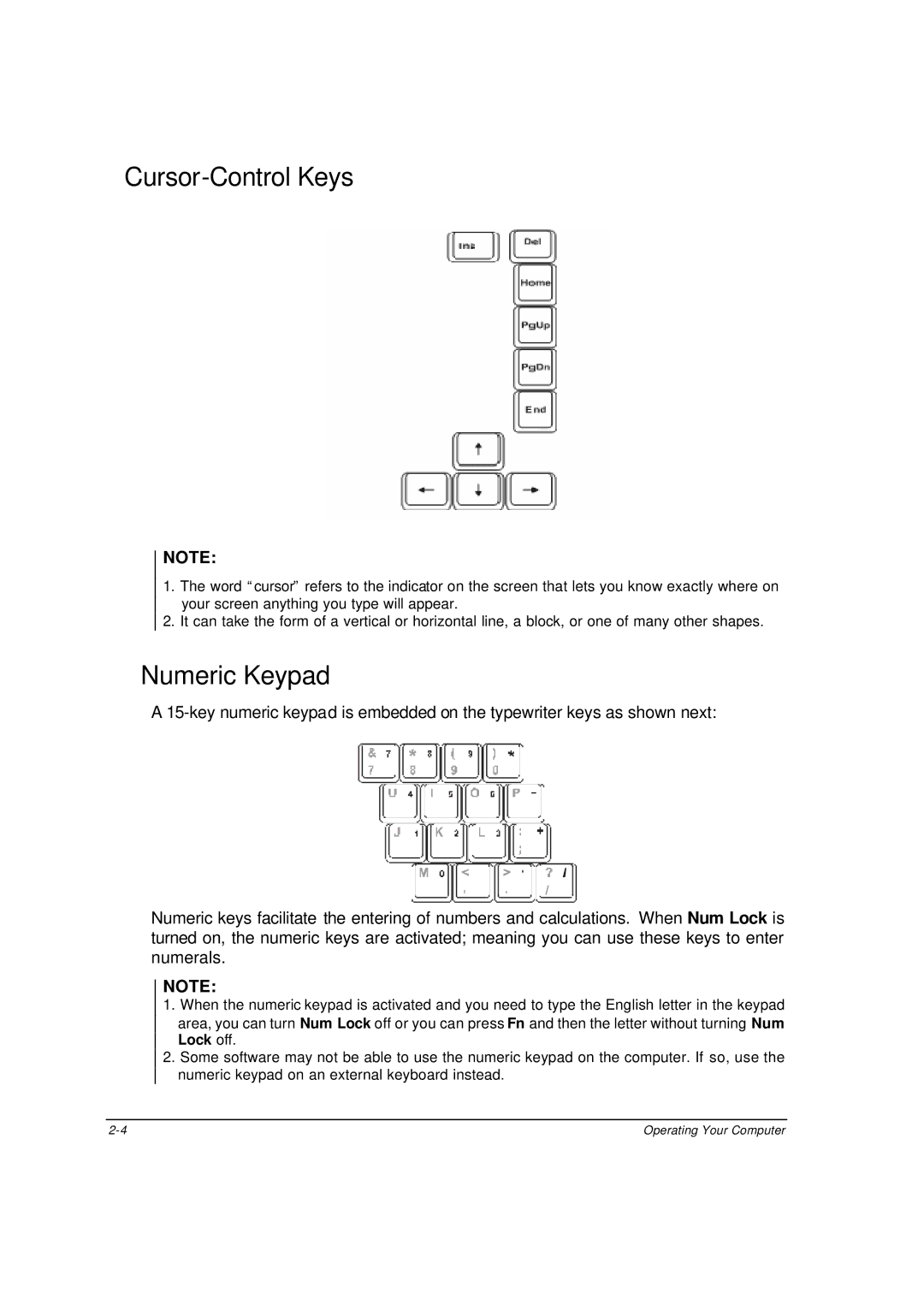 Motorola ML910 owner manual Cursor-Control Keys, Numeric Keypad 