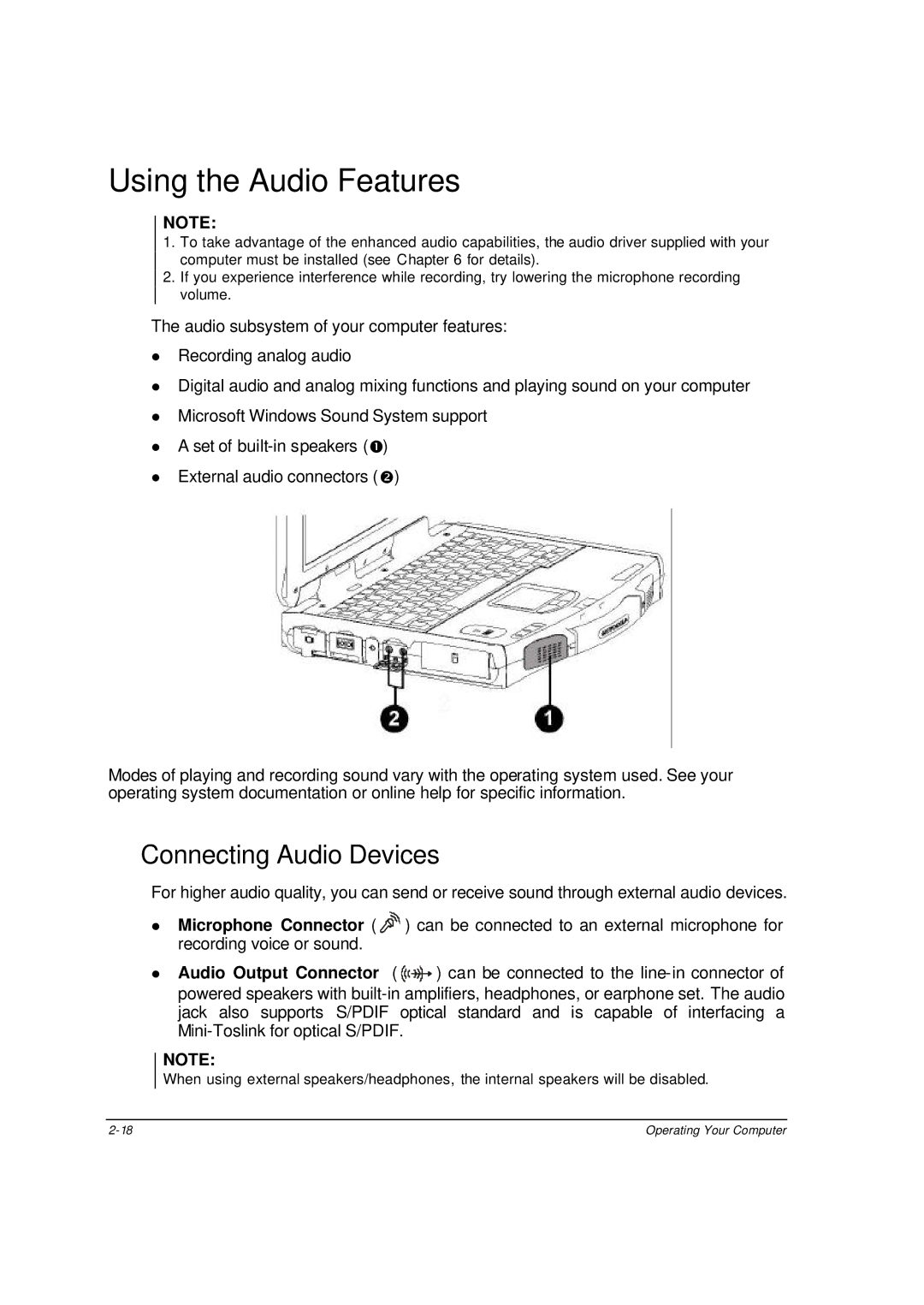 Motorola ML910 owner manual Using the Audio Features, Connecting Audio Devices 