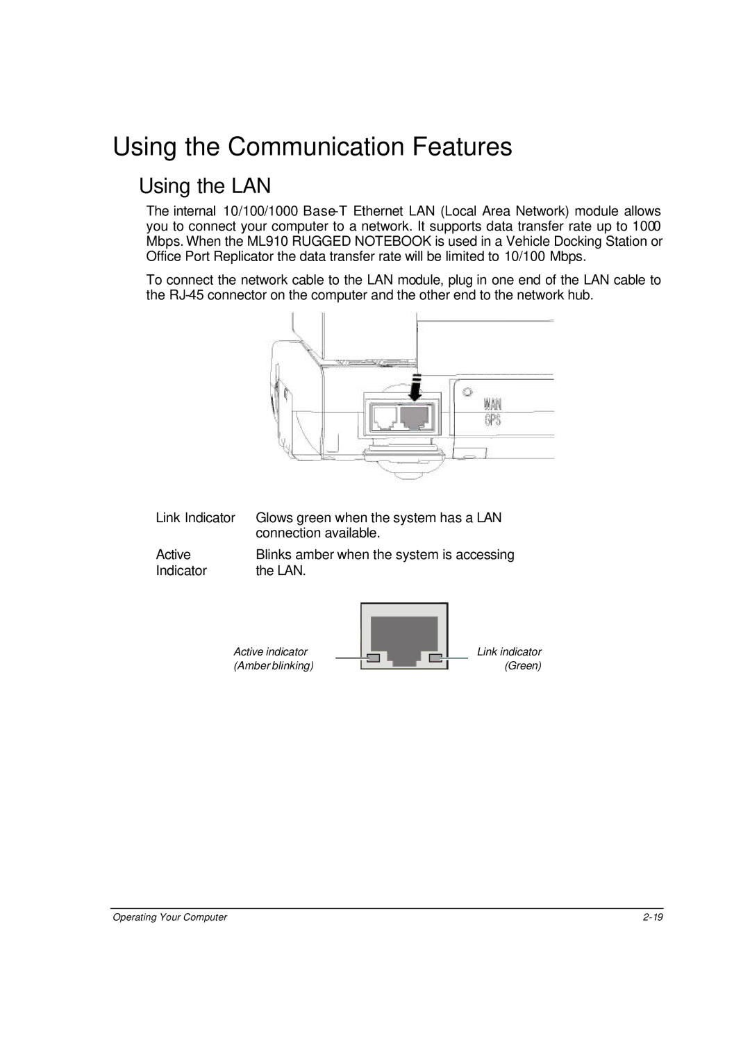 Motorola ML910 owner manual Using the Communication Features, Using the LAN 