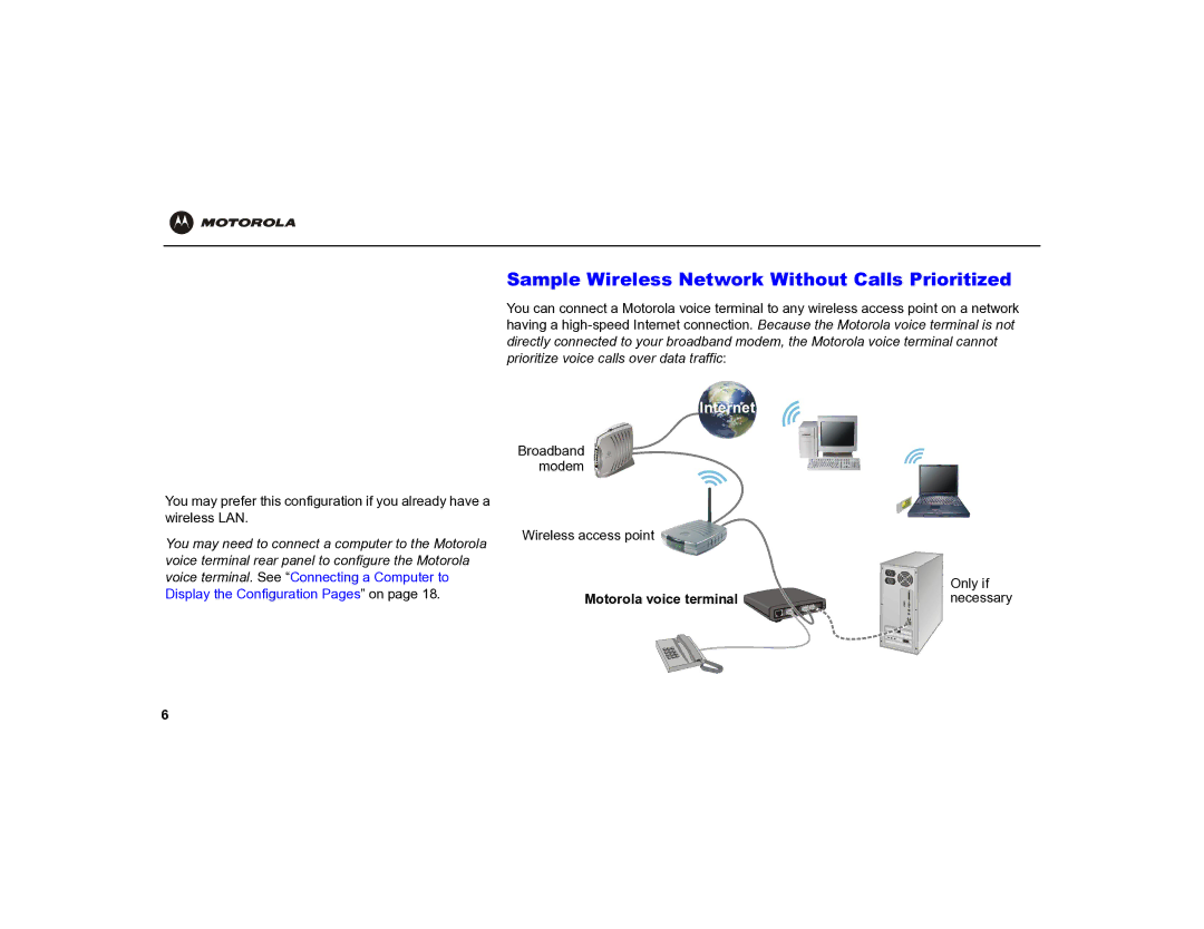 Motorola MOT-VT1005 warranty Sample Wireless Network Without Calls Prioritized 