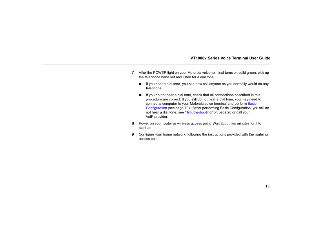 Motorola MOT-VT1005 warranty VT1000v Series Voice Terminal User Guide 