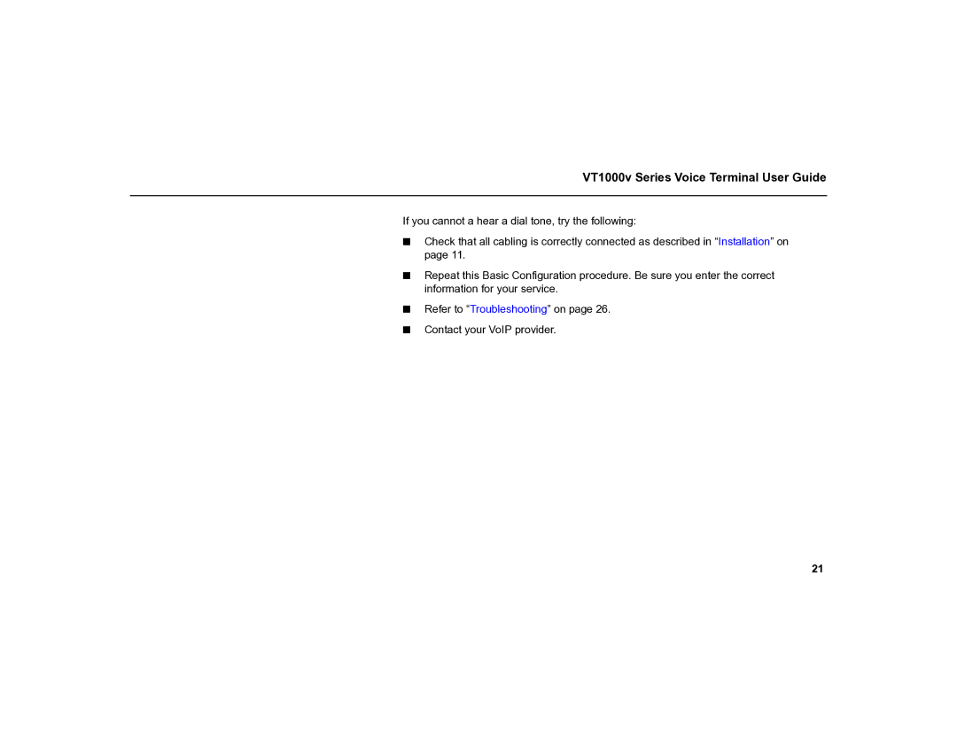 Motorola MOT-VT1005 warranty VT1000v Series Voice Terminal User Guide 