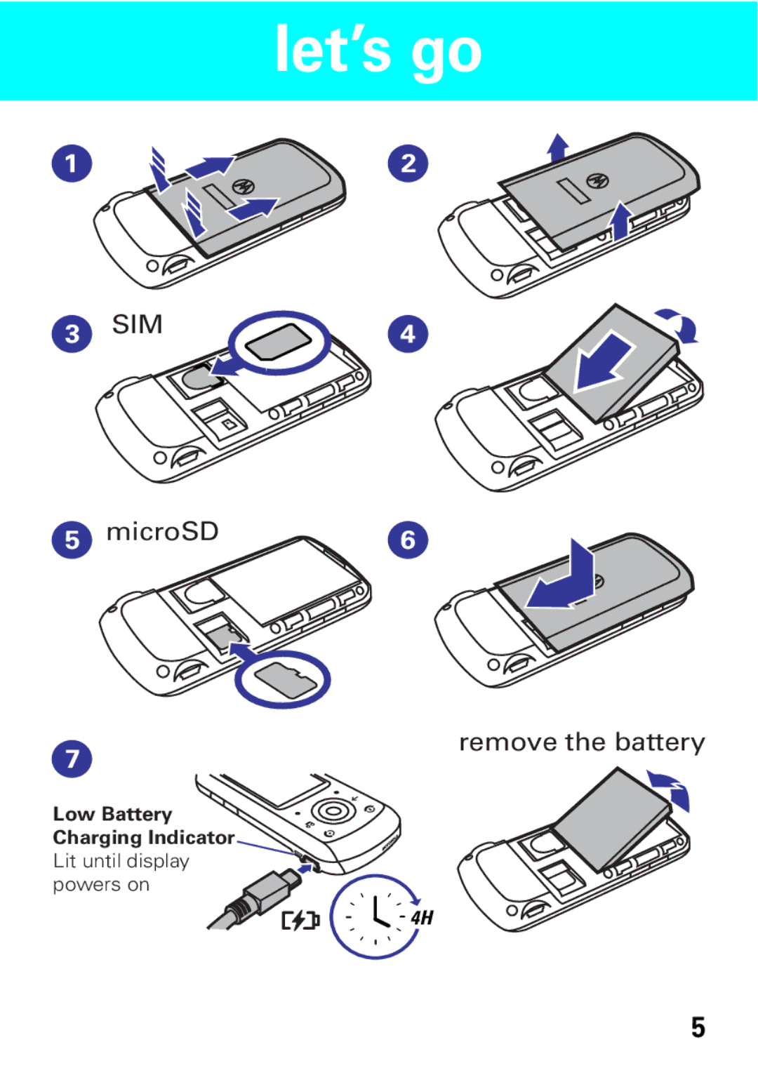 Motorola MOTO EM325 manual Let’s go 