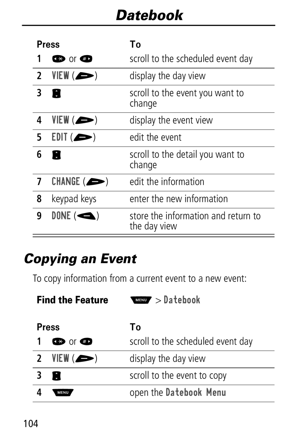 Motorola Moto Q manual Copying an Event, Open the DWHERRN0HQX 