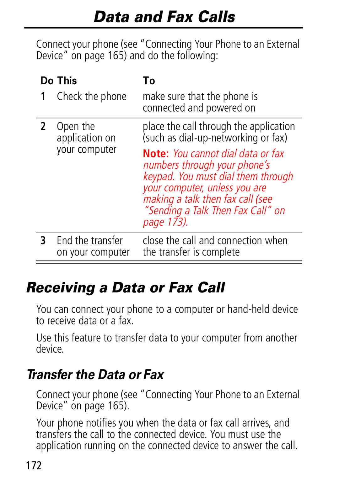 Motorola Moto Q manual Receiving a Data or Fax Call, Transfer the Data or Fax 