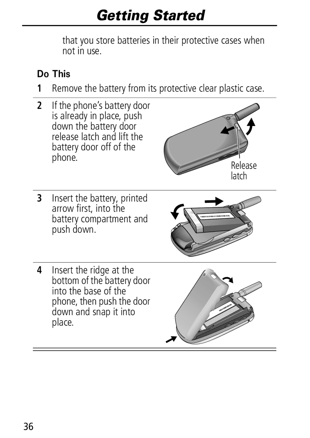 Motorola Moto Q manual Remove the battery from its protective clear plastic case 