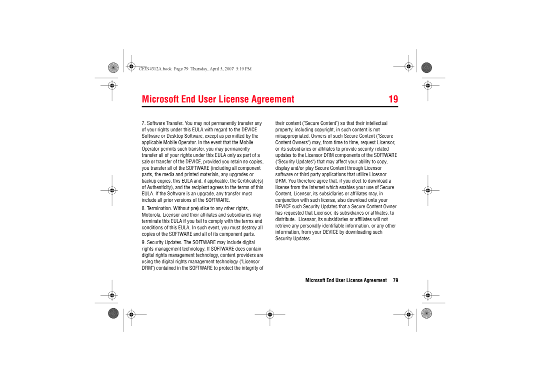 Motorola MOTO QTM manual CFJN4312A.book Page 79 Thursday, April 5, 2007 519 PM 