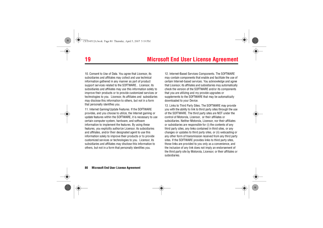 Motorola MOTO QTM manual CFJN4312A.book Page 80 Thursday, April 5, 2007 519 PM 