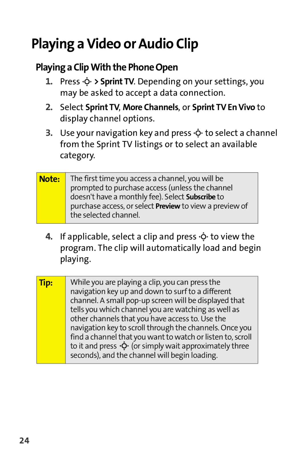 Motorola MOTORAZR V9m manual Playing a Video or Audio Clip, Playing a Clip With the Phone Open 