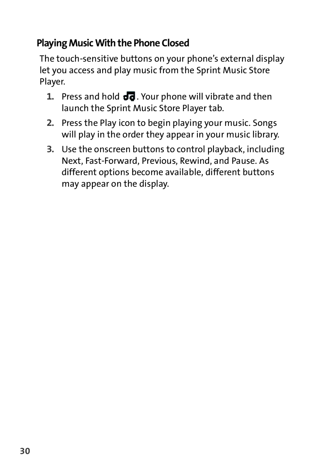 Motorola MOTORAZR V9m manual Playing Music With the Phone Closed 