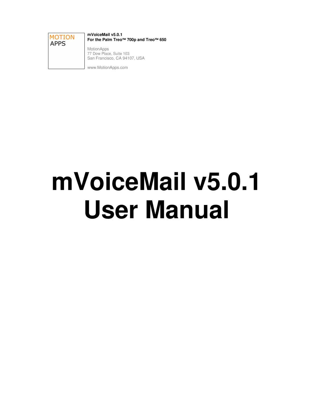 Motorola motorola user manual MVoiceMail 