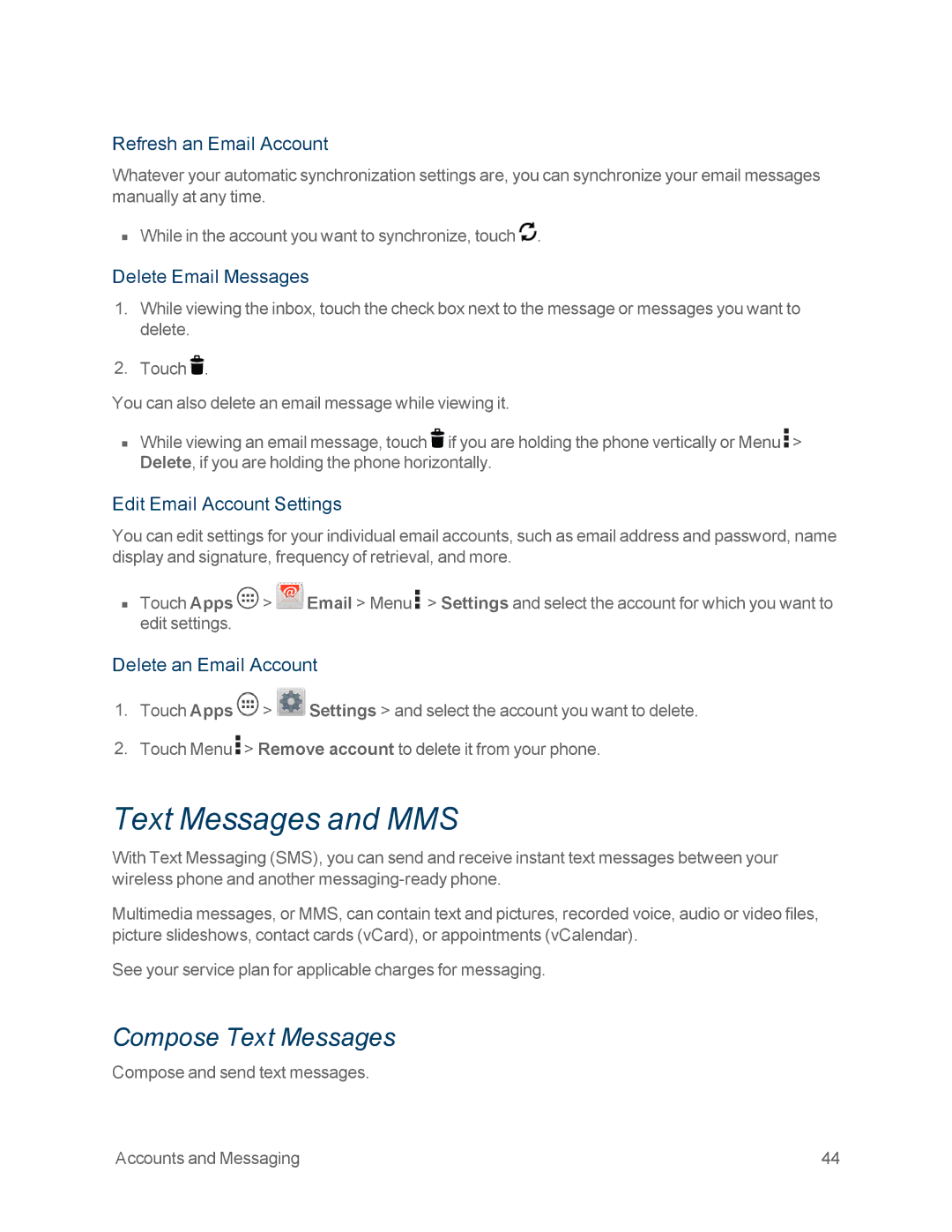 Motorola MOTOXT897 manual Text Messages and MMS, Compose Text Messages 