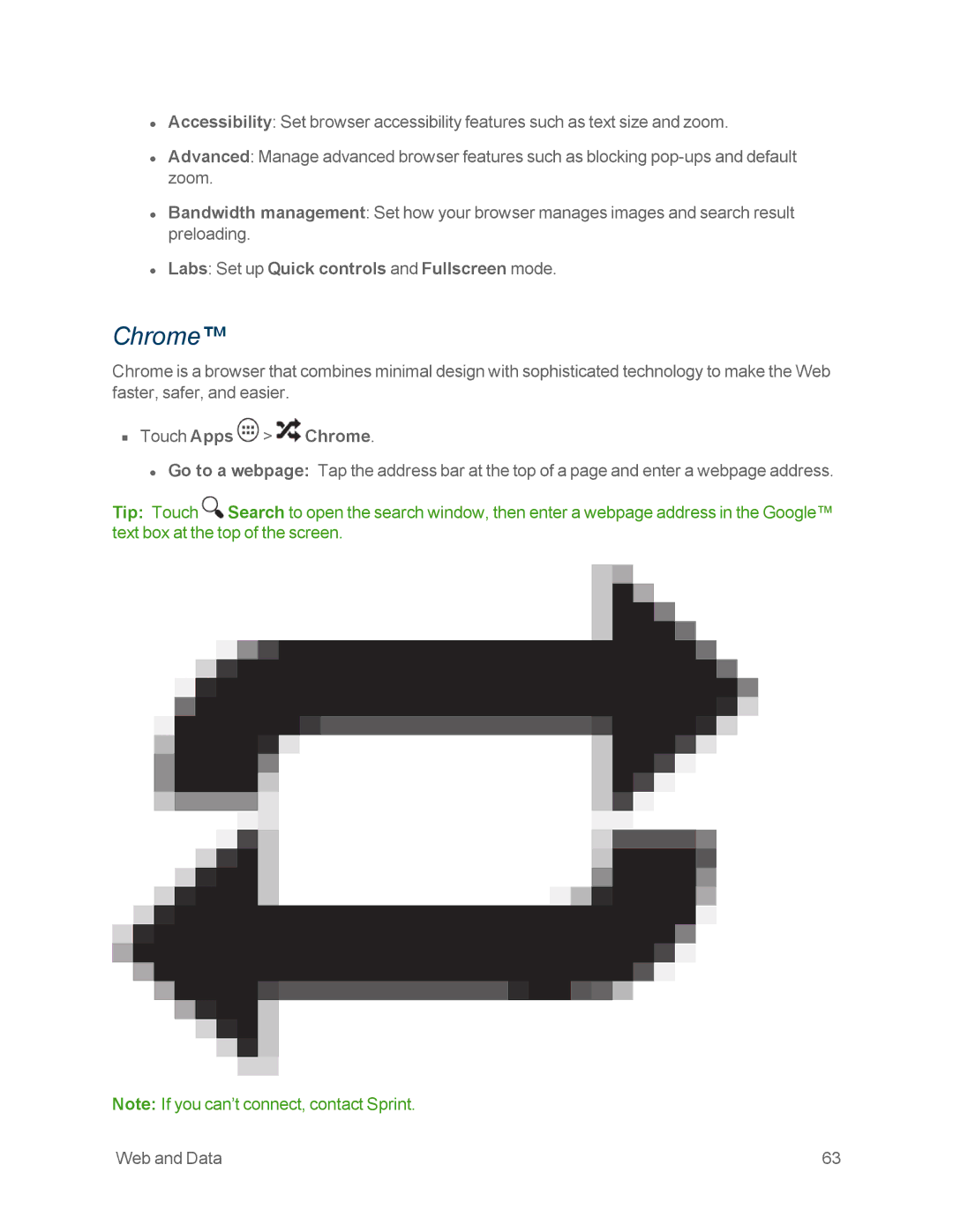 Motorola MOTOXT897 manual Labs Set up Quick controls and Fullscreen mode, Touch Apps Chrome 