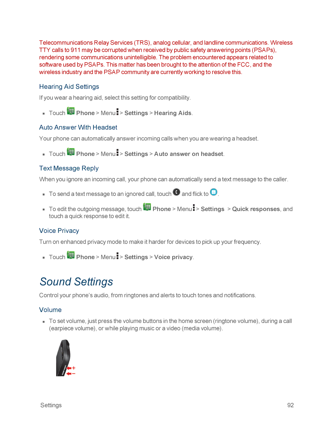 Motorola MOTOXT897 manual Sound Settings 