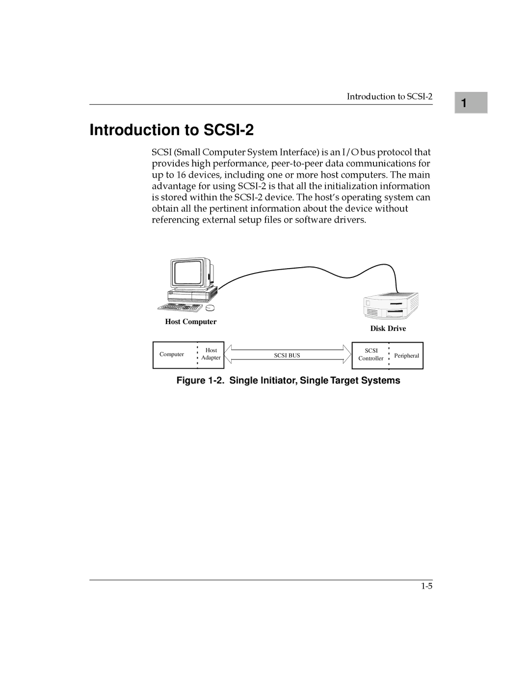 Motorola MPMC101 user manual Introduction to SCSI-2, Single Initiator, Single Target Systems 