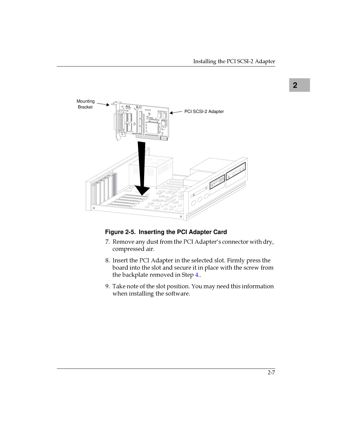 Motorola MPMC101 user manual Inserting the PCI Adapter Card 