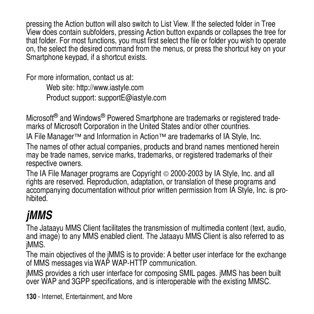 Motorola MPx200 manual Jmms 