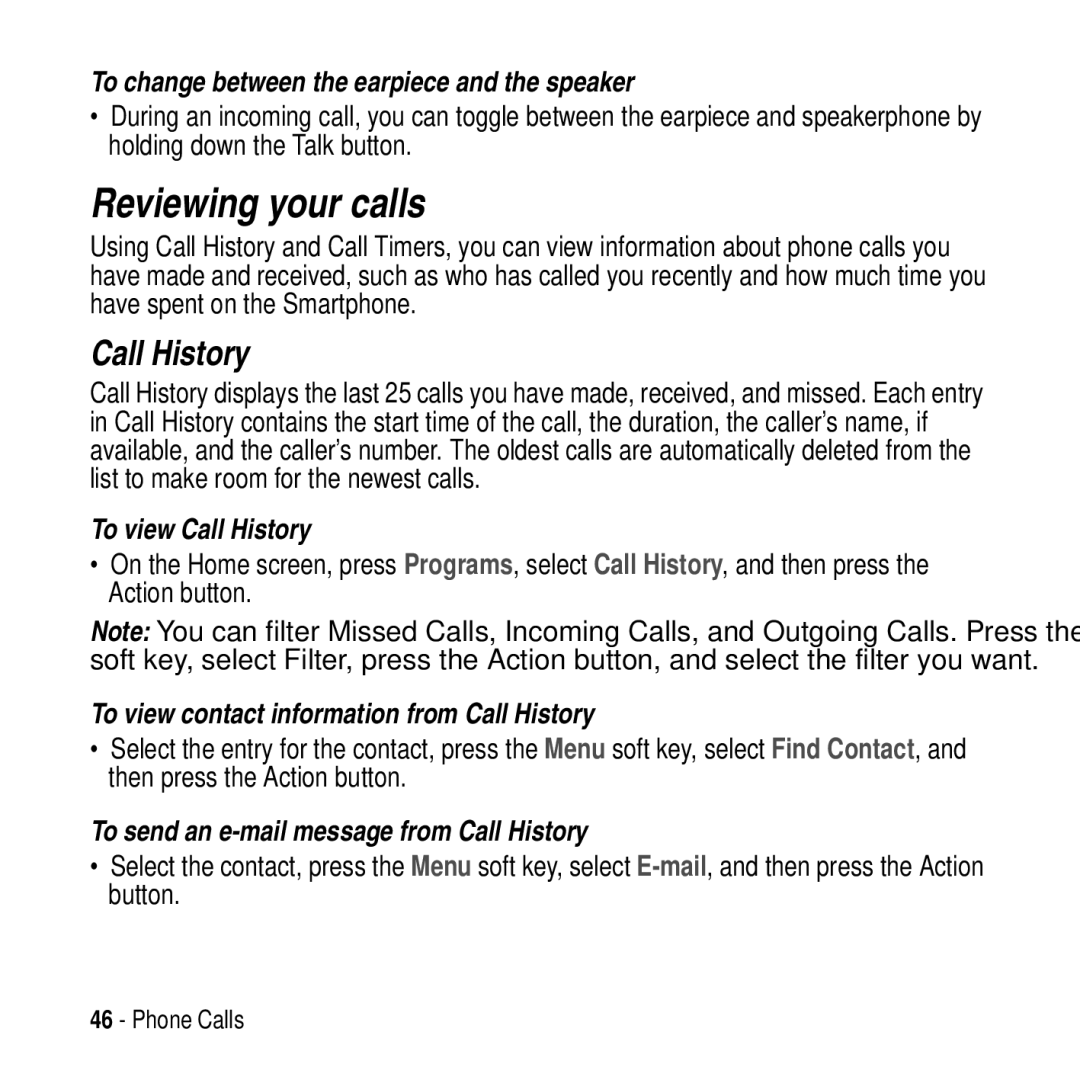 Motorola MPx200 manual Reviewing your calls, Call History 