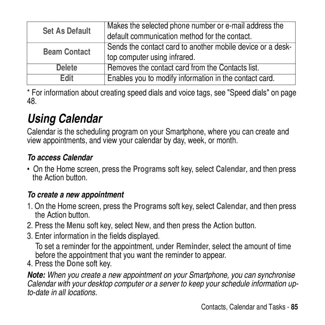 Motorola MPx200 manual Using Calendar, To access Calendar, To create a new appointment 