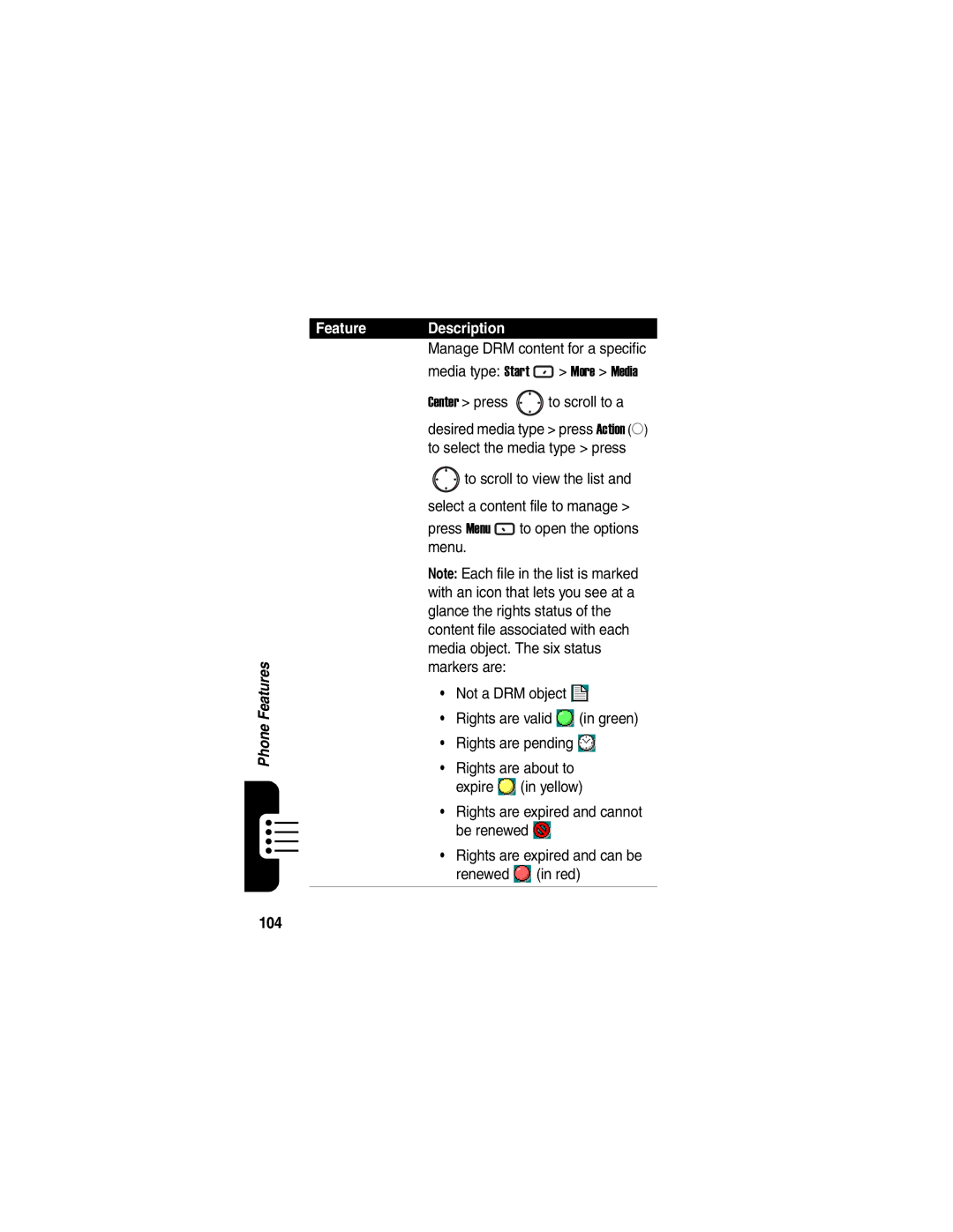 Motorola MPx220 manual 104 