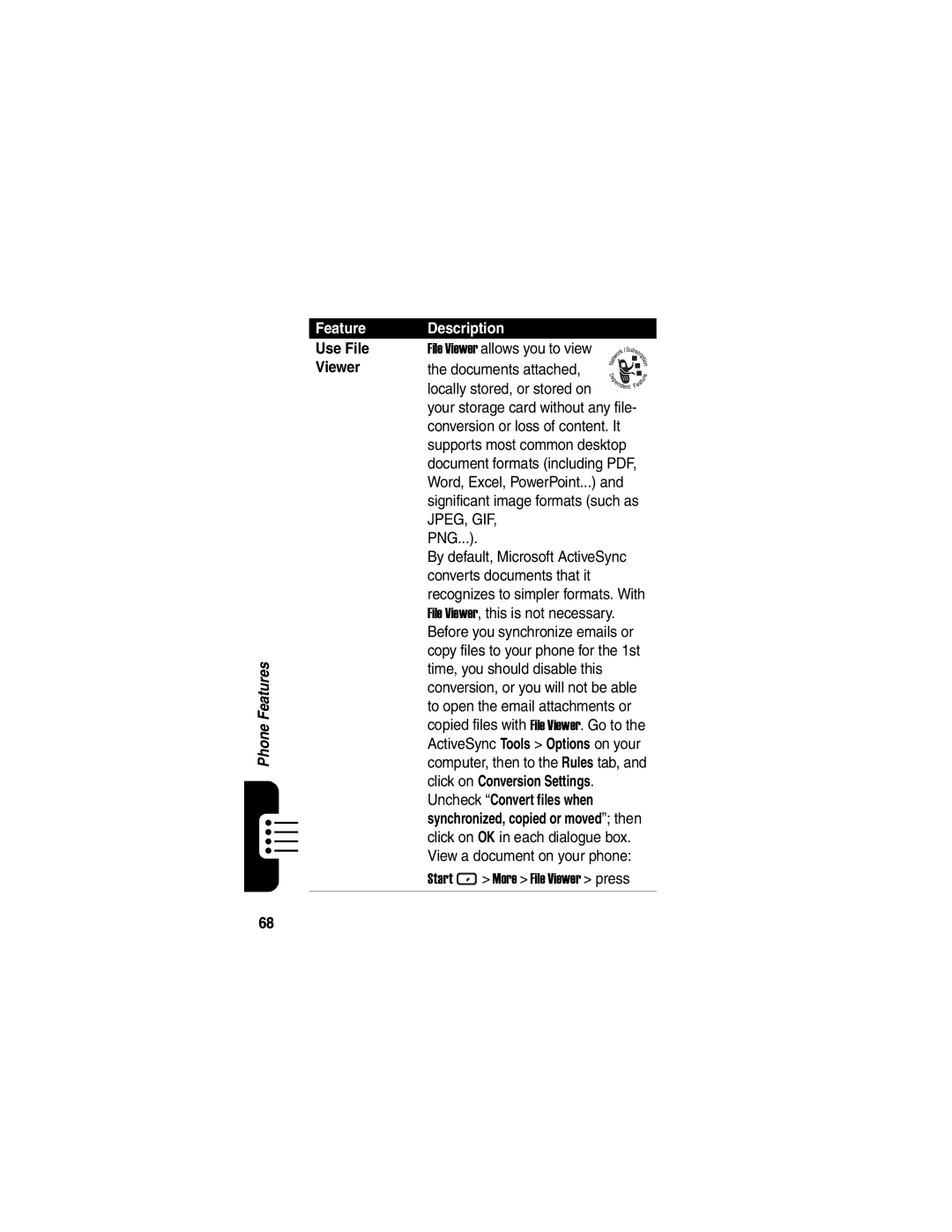 Motorola MPx220 manual Use File Viewer, Png 