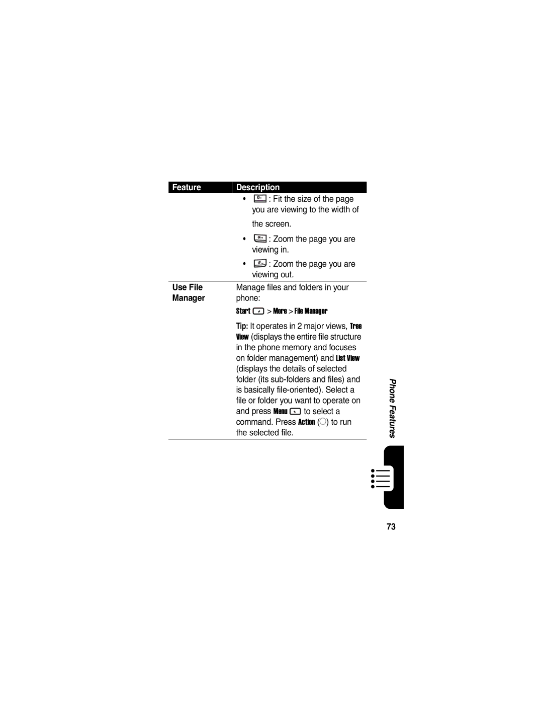 Motorola MPx220 manual Use File, Start More File Manager 