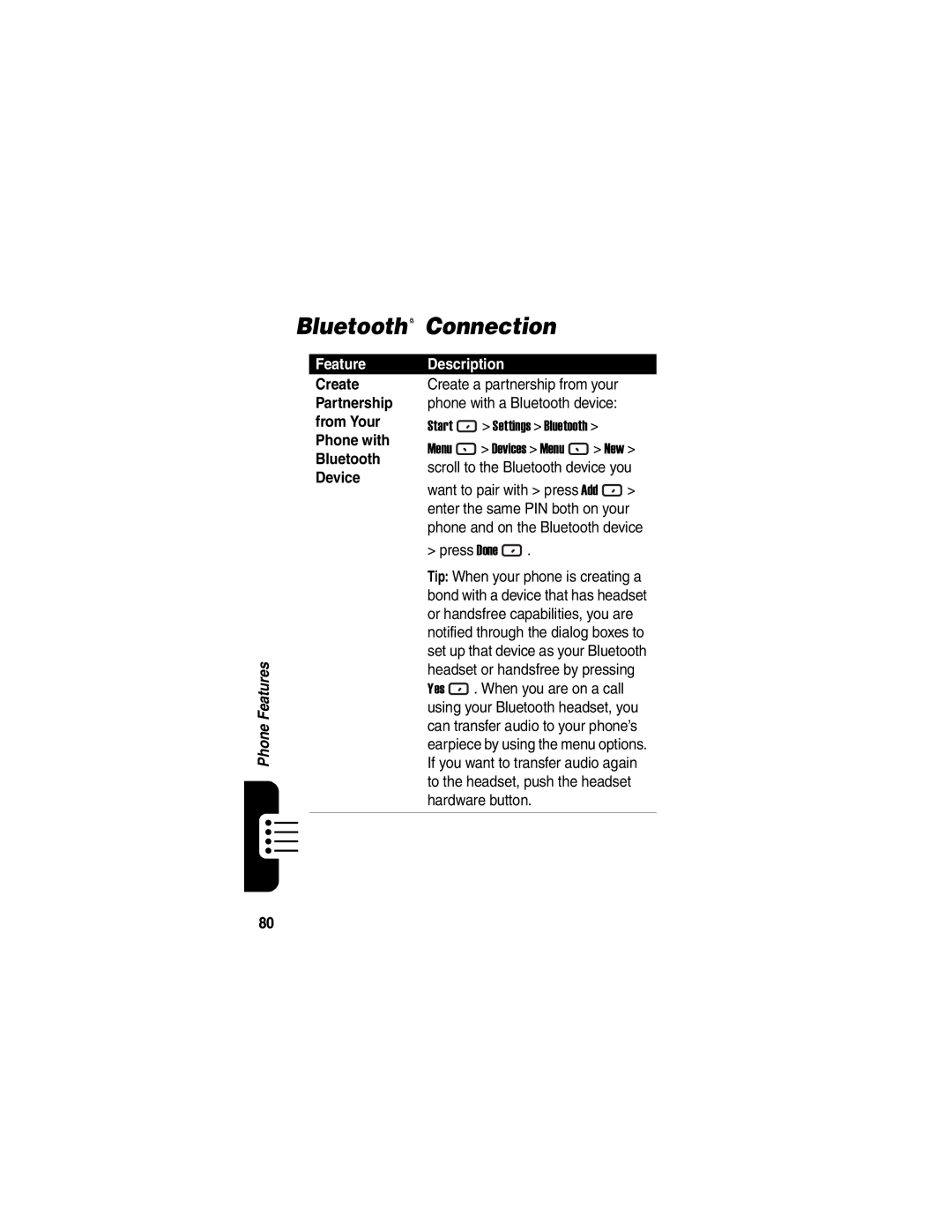 Motorola MPx220 manual Bluetooth Connection 