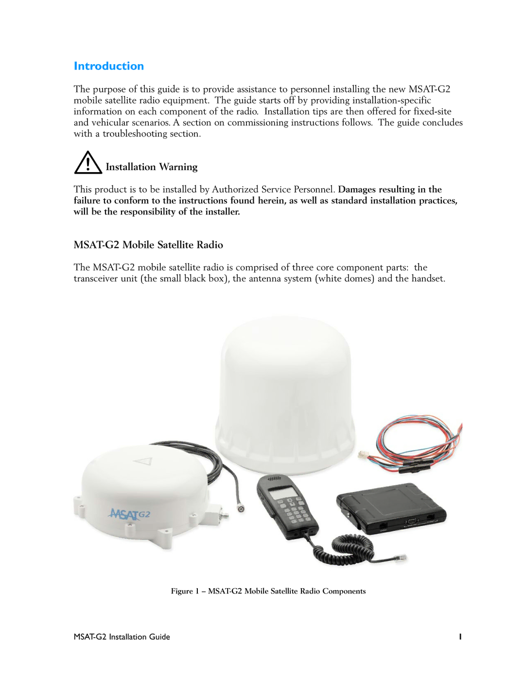 Motorola MSAT-G2 manual Introduction 