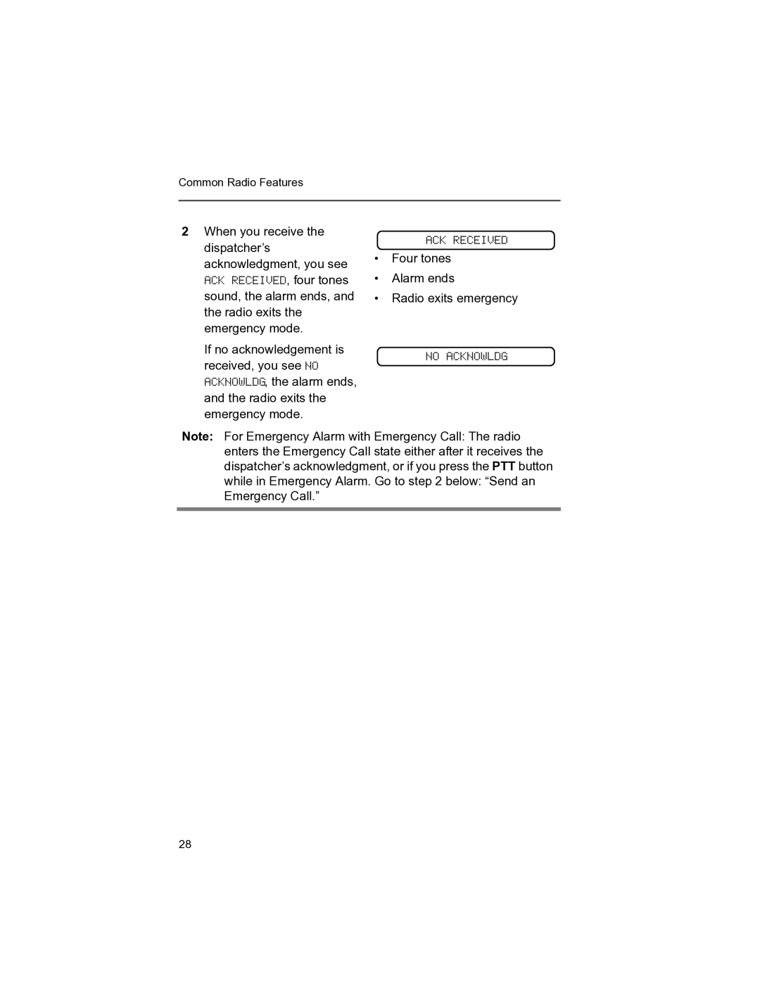 Motorola MT 1500 manual ACK Received 