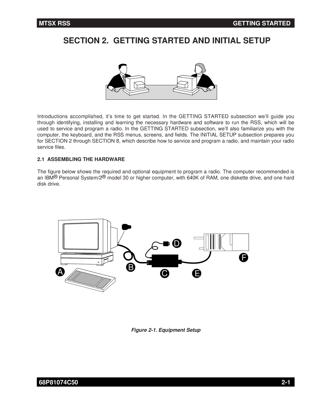 Motorola MT2000 manual Getting Started and Initial Setup, Assembling the Hardware 