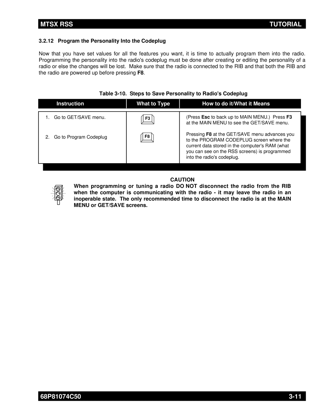 Motorola MT2000 manual Program the Personality Into the Codeplug, Steps to Save Personality to Radios Codeplug 