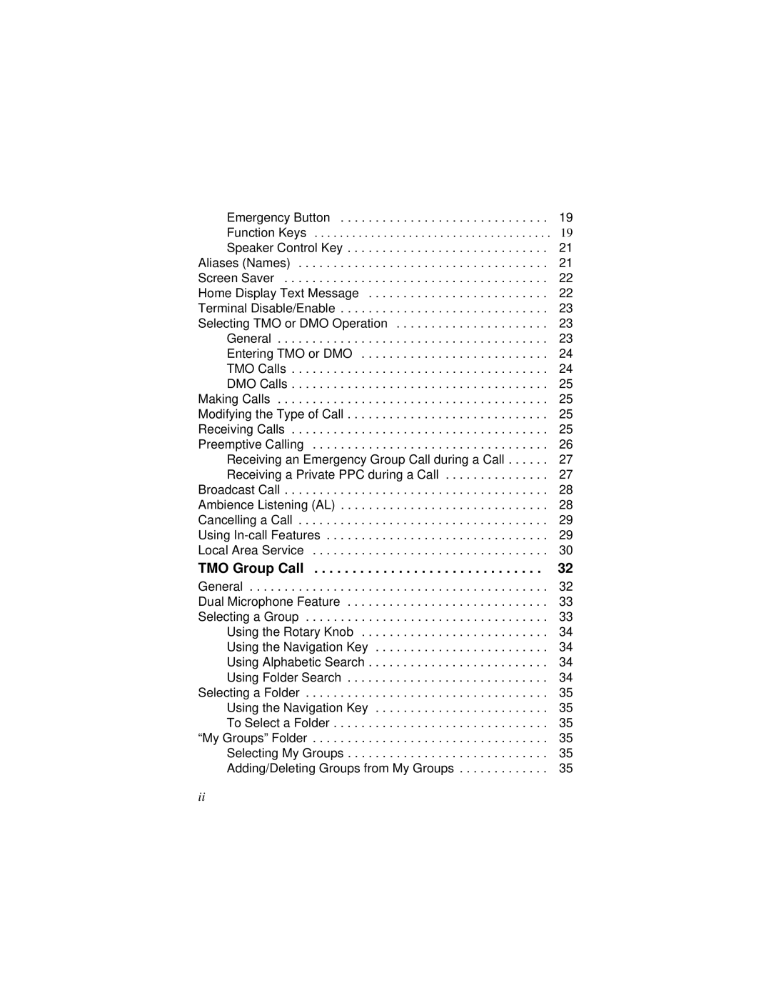 Motorola MTH800 manual TMO Group Call 