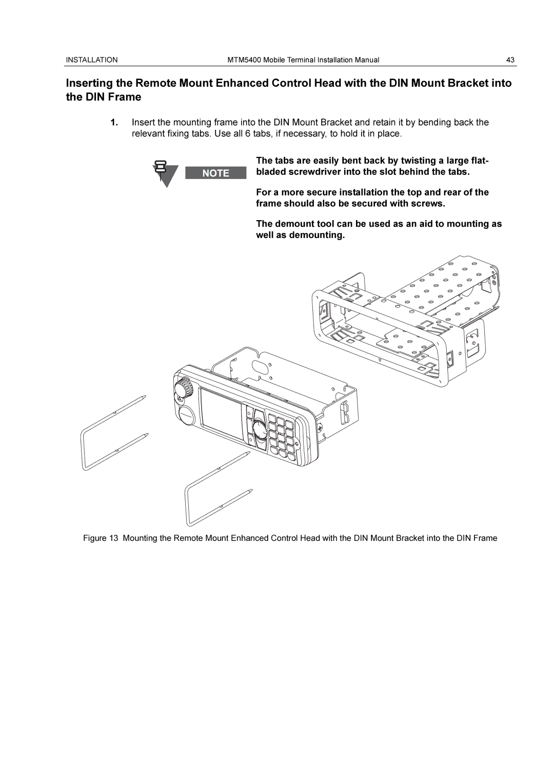 Motorola MTM5400 installation manual Installation 