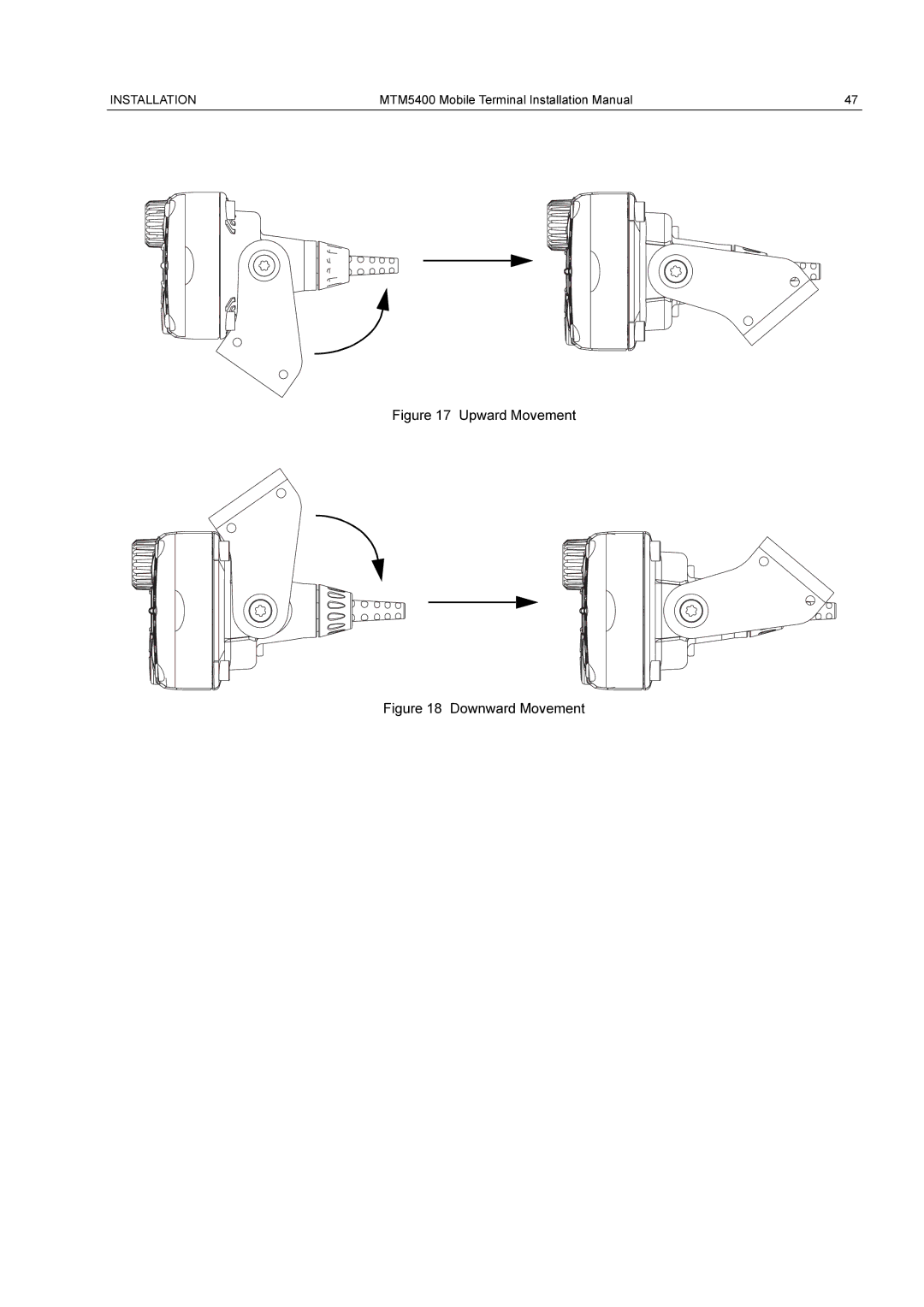 Motorola MTM5400 installation manual Upward Movement 