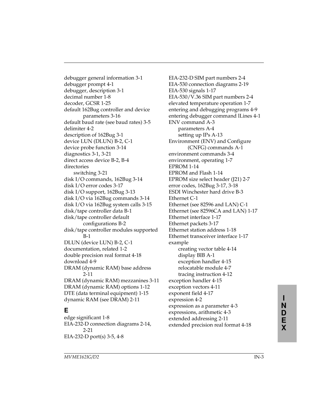 Motorola MVME162 manual IN-3 