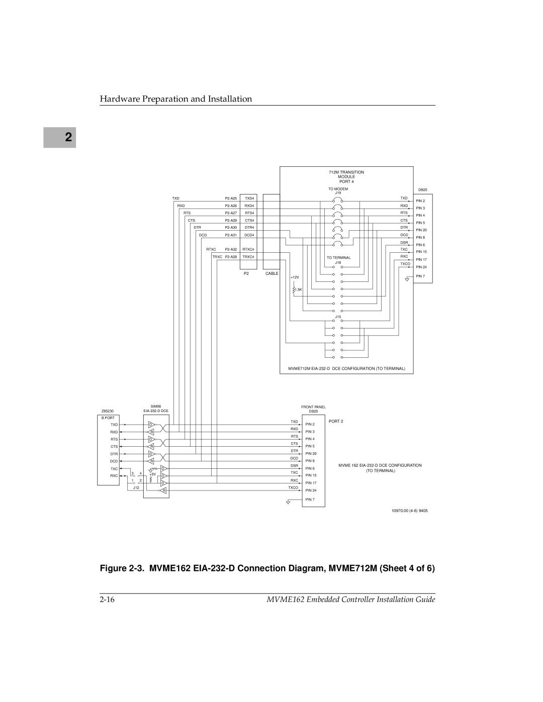 Motorola manual MVME162 EIA-232-D Connection Diagram, MVME712M Sheet 4 