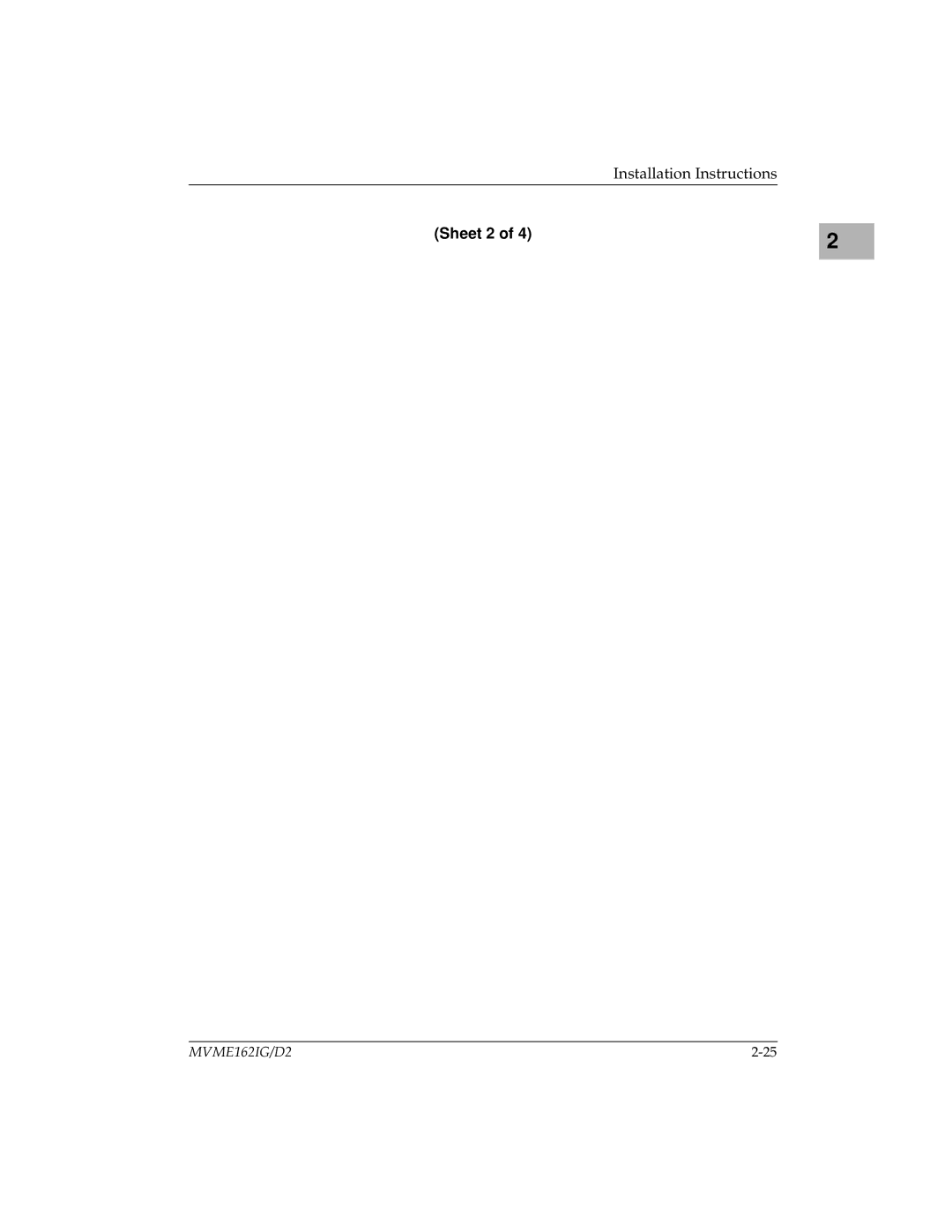 Motorola MVME162 manual Sheet 2 