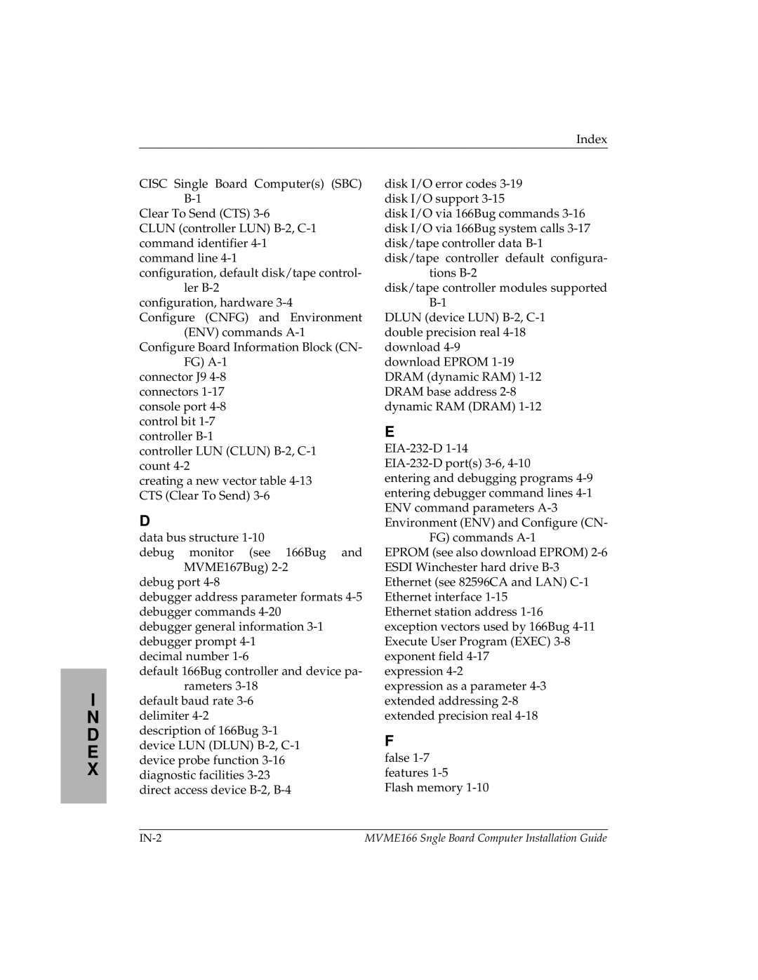 Motorola MVME166D2, MVME166IG/D2 manual MVME166 Sngle Board Computer Installation Guide 