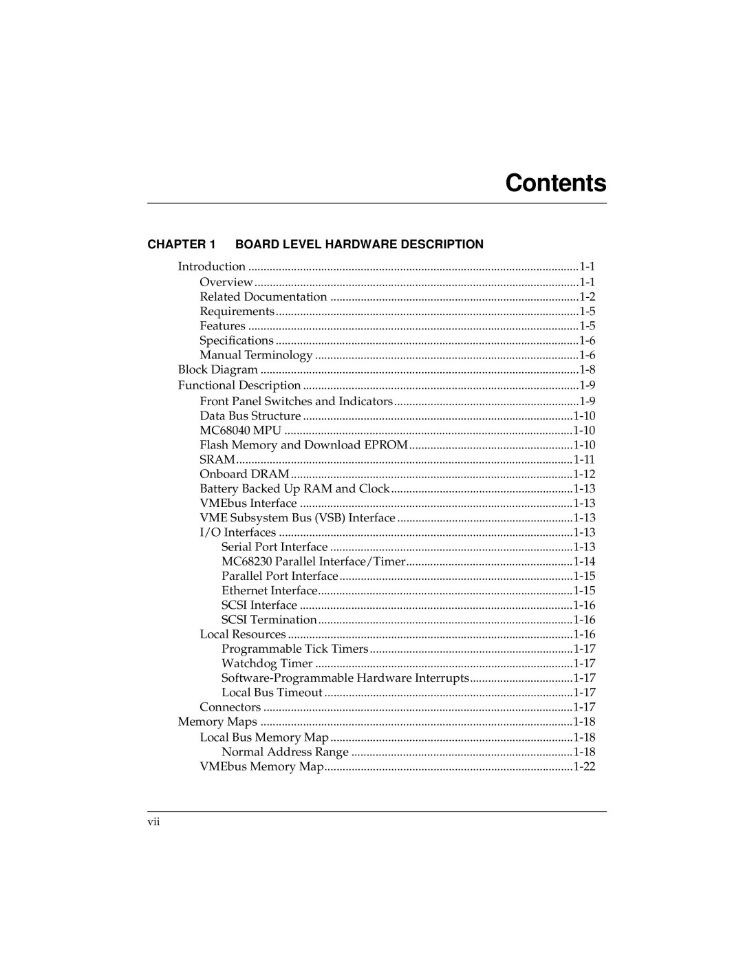 Motorola MVME166D2, MVME166IG/D2 manual Contents 