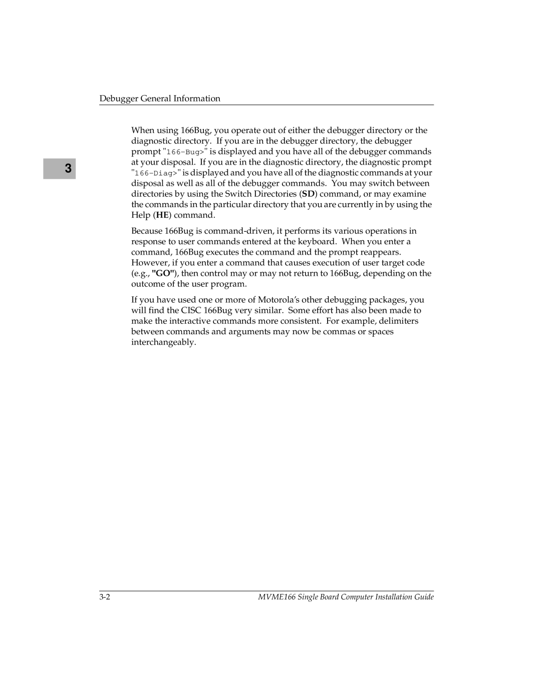 Motorola MVME166IG/D2 manual MVME166 Single Board Computer Installation Guide 